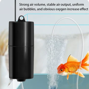 Мини-аквариумный въздушна помпа USB-кислороден въздушна помпа за аквариум Преносим въздушно камък Без звук Енергоспестяващ Аквариум за риболов с кислородным помпа