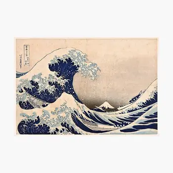 Класически японски плакат Great Wave Off Kanagawa, поставки за бутилки с вода, забавни декорации за деца, декорация на прозорците с принтом, изкуство за багаж