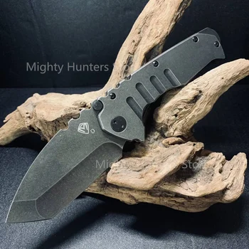 Джобни ножчета MDF-3 със сгъваем нож, Нож / ръкохватка от черна стомана, измити камък, Ловен тактически походный нож EDC Ръчни инструменти