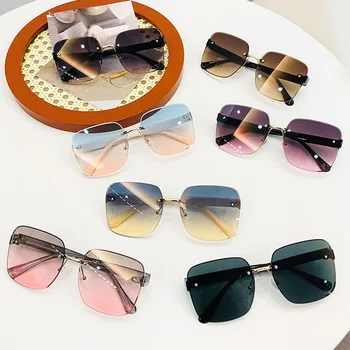 Нови мулти фасетиран Слънчеви Очила Без граници Lady Ocean Slice Sunshade Слънчеви Очила Дамски Маркови Дизайнерски Модерни Очила с UV400 Gafas De Sol