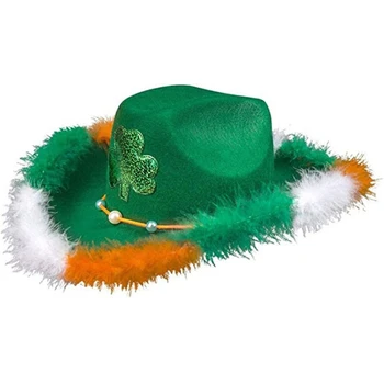 Шапка с периферия, шапка за Деня на Св. Патрик, дамска шапка, празнична шапка, аксесоари за партита