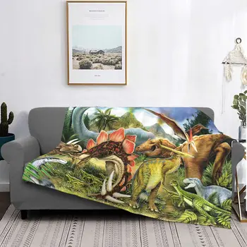 Одеяло с динозавром тиранозавър рекс Стегозавр Бледа Брахиозавр Животно Фланелевое Забавно Меко одеало за вашия дом през Зимата
