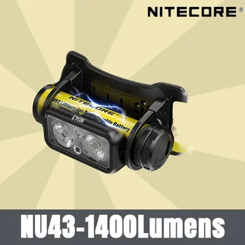 Лека акумулаторна фаровете NITECORE NU43 капацитет 1400 лумена с вградена литиево-йонна батерия с капацитет 3400 mah
