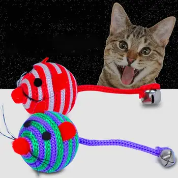 Интересна играчка за котки Метална Камбанка Играчка за домашни любимци Cartoony Шарени Камбанка Играчка за игра на ухапване от котка Стоки за домашни любимци