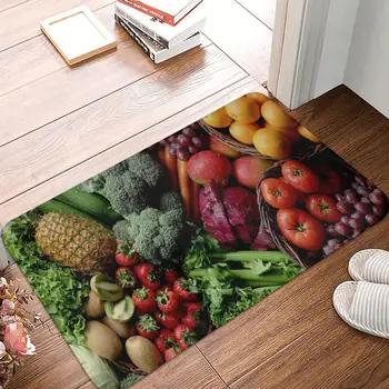 Подложка за плодове и зеленчуци от полиестер с принтом в банята, Кухненски вратата, килим на пода, Здравословно хранене, противоскользящий подложка за пода, подложка за баня