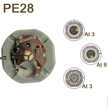 Японски механизъм PE28 кварцов механизъм с с едно и двойно календар, аксесоари за часовници, резервни части за час механизъм