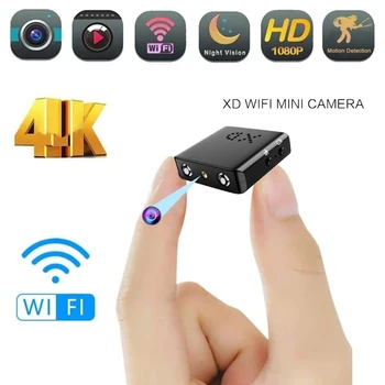 Мини Wifi камера Full HD, 4K/1080P XD IR камера за нощно виждане с функция за разпознаване на движение, камера за сигурност с датчик DV Пиксела, видео