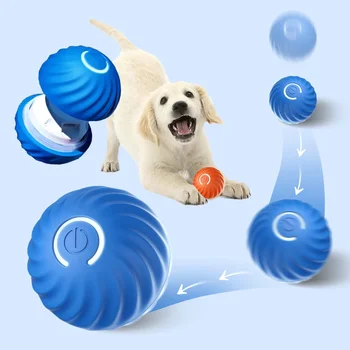Интелигентна играчка топка за кучета Електронна интерактивни играчки за домашни животни движеща Се топка USB Автоматично движение Подскачащи за подарък кученце за рождения Ден на Котката продукт