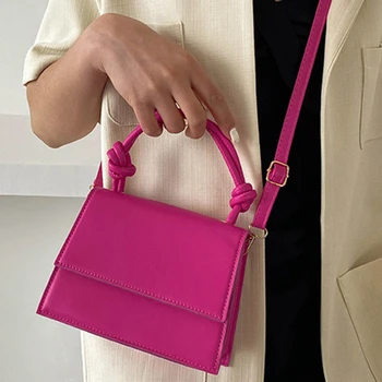 Дамски луксозни дизайнерски квадратна чанта през рамо, дамски чанти през рамо в ретро стил, модни чанти-тоут в изчистен стил