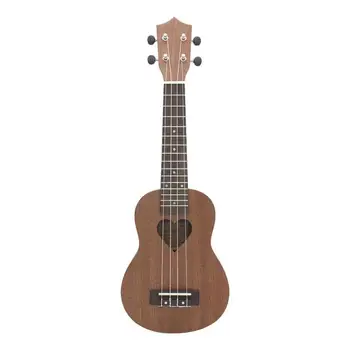 21 Инчов Хавайска китара във формата на сърце Със звуков дупка, Четырехструнная малка китара, на музикален инструмент Sapele Ukulele