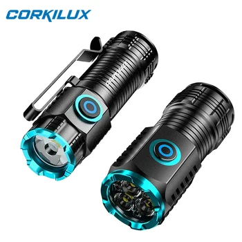 CORKILUX Type-C USB Акумулаторни Высокомощные led прожектори EDC, битови готини приспособления, Туризъм лампа за самозащита, факел
