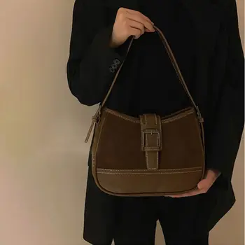 Реколта кафява чанта JIAERDI, дамски новата есенна лоскутная елегантна кожена ежедневна чанта през рамо, жените универсална чанта в стил ретро