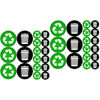 2 комплект самозалепващи стикери за рециклиране на Класификация боклуци на резервоара за Рециклиране на отпадъци за PVC прозорец винетка