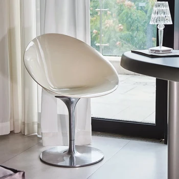 Скандинавски Творческа Прозрачно акрилно стол за почивка Домашно Кафе стол Удобно Подемни Въртящо се столче Мебели за вашия грим