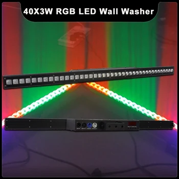 40X3 W LED RGB Wall Wash Light Стробоскоп Ефект на конни Надбягвания Светлина DMX Гласово Управление DJ Disco Party Фестивал Коледен Панорамен Ефект