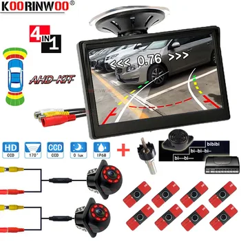 Koorinwoo Авто Парктроник с 8 Сензора Отпред + Камера за обратно виждане и Датчици за паркиране на Автомобила 5