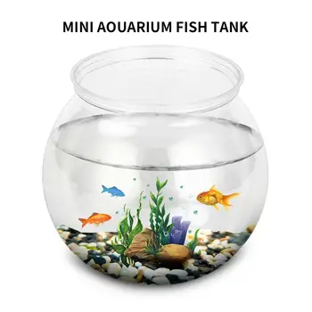 Мини аквариум С Гладки Златни Рибки Аквариумный Аквариум Кръг за Купата на риба