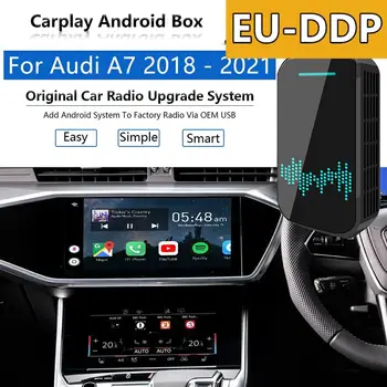 Актуализация на радио Carplay Android За Audi A7 2018 - 2021 Apple Wireless CP Box Автомобилен Мултимедиен плеър Wifi Mirror Линк Auto Audio