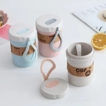 Нова мода детска чаша за вода за възрастни лятна ръчно микровълнова печка с изолация, пластмасова чаша за мляко подарък за закуска