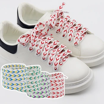 1 Чифт връзки с ширина 1 см рейнбоу цвят средни видоизменен тъкат, класически ремък за обувки, Плоски връзки за обувки от полиестер и памук, ремък от пшеничен колоса