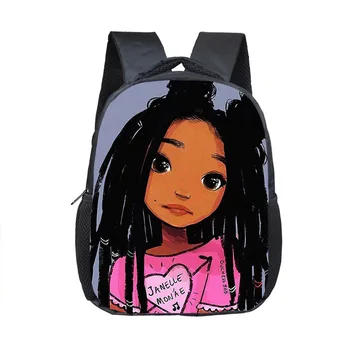 Училищен чанта за детска градина за африкански чернокожи момичета, детски раница за намаляване на натоварването, ученически чанти за ученици с голям капацитет Mochila Escolar