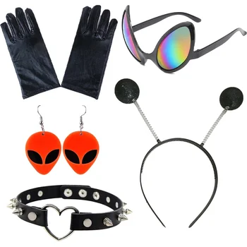 Костюм на чужденец с превръзка на главата, очила за партита, аксесоари, очила, детски космическа антена и превръзки за cosplay