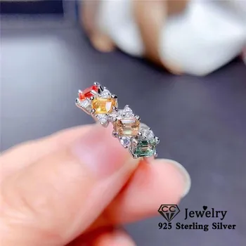 Откриване на пръстени с цветни скъпоценни камъни CC Регулируема Бижу пръстен от Сребро, Аксесоари за партита Сватба, Годеж CC3239