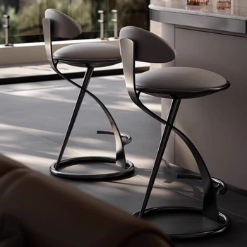 Бар стол с острова на гишето Луксозна Метална часова рецепция и Модерен Дизайн Маникюрного столове за Кухня Taburete Alto Cadeira Furniture HD50BY