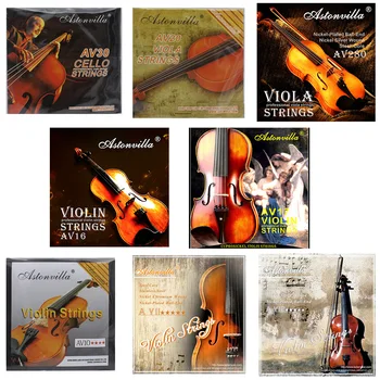 Astonvilla Професионални Струни за цигулка, Виола, виолончело (E-A-D-G) От Алпака Различни цветове с намоткой за 4/4 3/4 1/2 1/4 Музикални партии