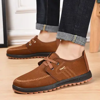 Мъжки обувки за есен 2023, нова устойчива на плъзгане износостойкая на тъканта, обувки и дебела подметка, мека подметка, мъжки парусиновая обувки, ежедневното всичко, което искаш
