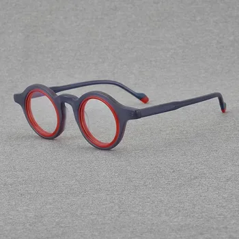 Дамски персонализирани кръгли очила за четене, Цветни дофаминовые ярки ретро очила в рамки, Недалновидни мъжки ацетатные очила ръчно изработени
