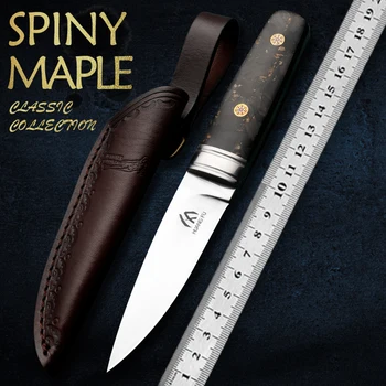Висококачествен нож на улицата от прахова стомана M390 с фиксирано острие, нож за оцеляване в дивата природа, мъжки подаръчен спасителния нож, походный ловен нож