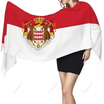 Шал с емблемата на Монако и флага, топли шалове от Pashmina, шал, Хиджаб, Пролетта и зимата многофункционална Унисекс