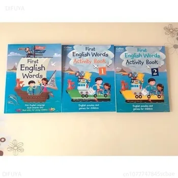 3 Книги Collins First English Words Английски оригинален илюстрован речник за деца DIFUYA