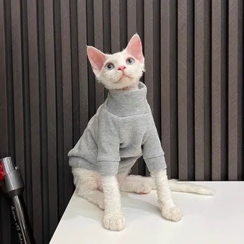 Нов пуловер с котка Сфинксом, Зимна мода утепленная топли дрехи за котки без козина, домашна удобни зимни дрехи за кучета за малки кученца