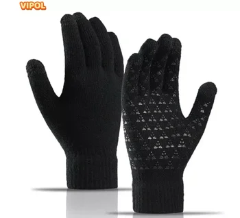 Crochet ръкавици, мъжки и дамски зимни ръкавици, топли вълнени ръкавици за игра пиле със сензорен екран за двойки