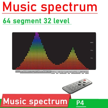 64-сегментен led музикален спектър, показване на часа, дистанционно гласово управление, индикатор за нивото, анализатор ритъм, усилвател VU-Meter