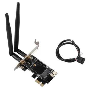 Карта-конвертор PCI-E X1 M. 2 NGFF E-Key WiFi Wireless Network Adapter с Bluetooth за настолни КОМПЮТРИ