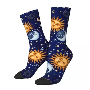 Забавен компрессионный чорап Луд за мъже Sun And Moon в стил хип-хоп Harajuku Moon Happy с бесшовным модел за момчета