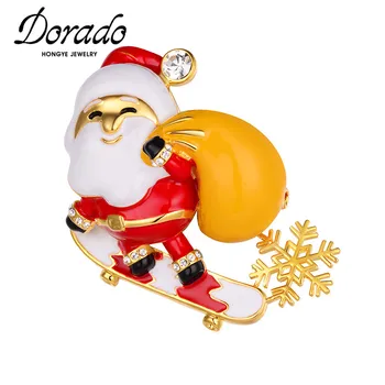 Dorado Нови Коледни Брошки за жени, Игли, Сладък яка Дядо Коледа, Снежинка, вечерни модни бижута за деца 2023, търговия на Едро