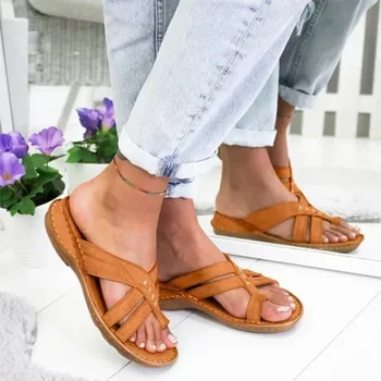 Нови летни дамски сандали, модерни ежедневни сандали с отворени пръсти, мека и удобна нескользящие плажни чехли