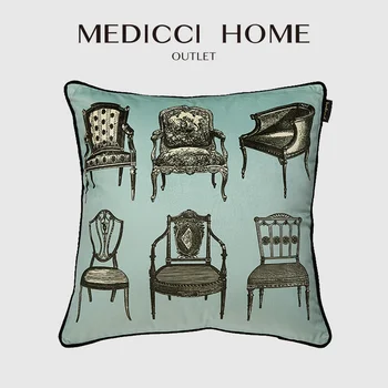 Калъфи за възглавници Medicci Home Square, столове с луксозен акцент цвят Моранди, диван за хол, с принтом, калъфки за възглавници Луксозен интериор