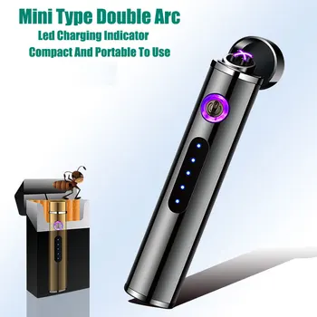 2023 Нови електрически метални запалки за пушачи, Ветрозащитная двухдуговая плазмена акумулаторна USB-запалка, аксесоари за пушачи