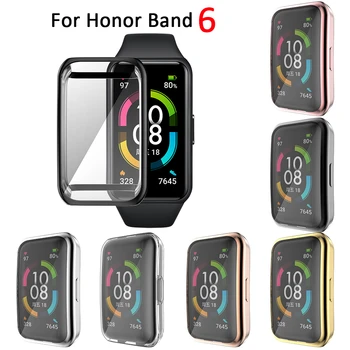 Мек Защитен Калъф от TPU За Band Honor 6 Huawei Band 6 Case Full Screen Protector Shell С Покритие на Бронята на Седалките