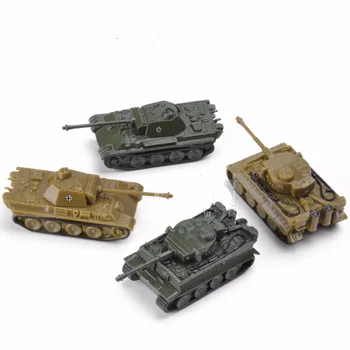 1/144 4D Класически модел на танк от Втората световна война Вид на готови модели Тигър/Леопард Пясък маса Пластмасови резервоари играчка