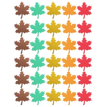 30шт Изрезки от хартия във формата на кленов Листа Декорация на Кленов лист в Деня на Благодарността Блестящи Деколтета във формата на есенни Листа Смесени цветове