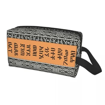 Сладък Английски Азбука Етиопски Habesha Art Пътна Чанта за Тоалетни Принадлежности за Жени Козметични Органайзер За Грим Beauty Storage Dopp Kit