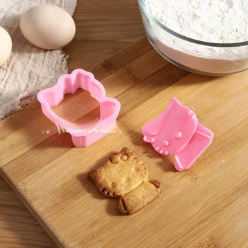 Sanrio Аниме Инструмент за печене на Hello Kitty 3D Триизмерна Мультяшная форма за бисквити, Прес-форма за торта, подарък за Коледа Kawai
