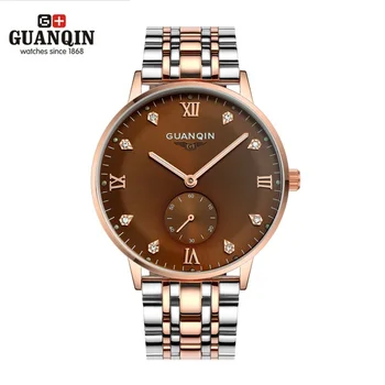 Нови мъжки бизнес часовници GUANQIN Автоматични механични часовници с светящимся циферблат от планински кристал Водоустойчив мъжки часовник Masculino
