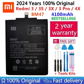 2024 Xiao mi 100% Оригинална Батерия BM47 4100mAh За Xiaomi Redmi 3S 3X Redmi 4X Redmi 3/3 pro BM47 Резервни Батерии + Инструменти